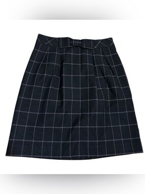 🌹🌹Jacob Black Windowpane A-Line Skirt with Waist Bow